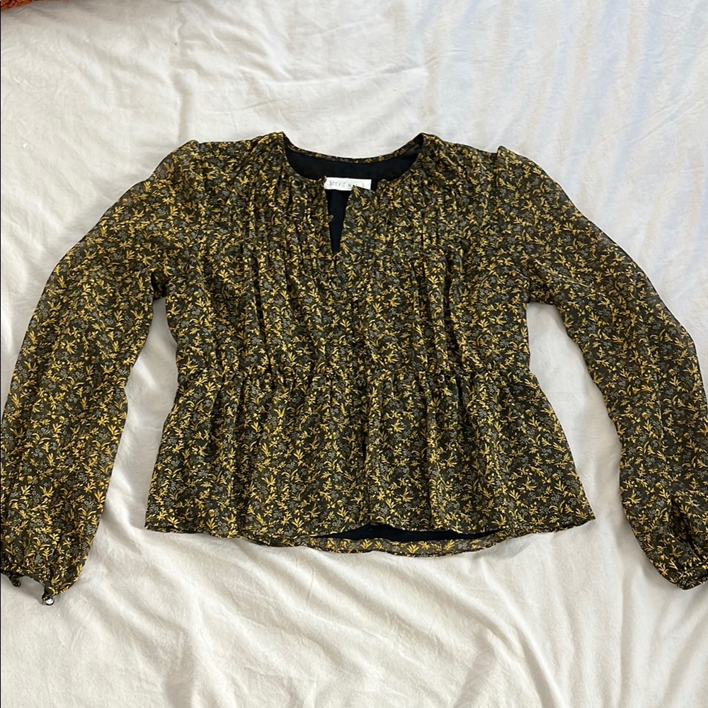 Floral Brown and Gold Women's Top